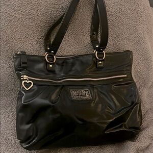 Coach Black Tote Bag with Heart Charm